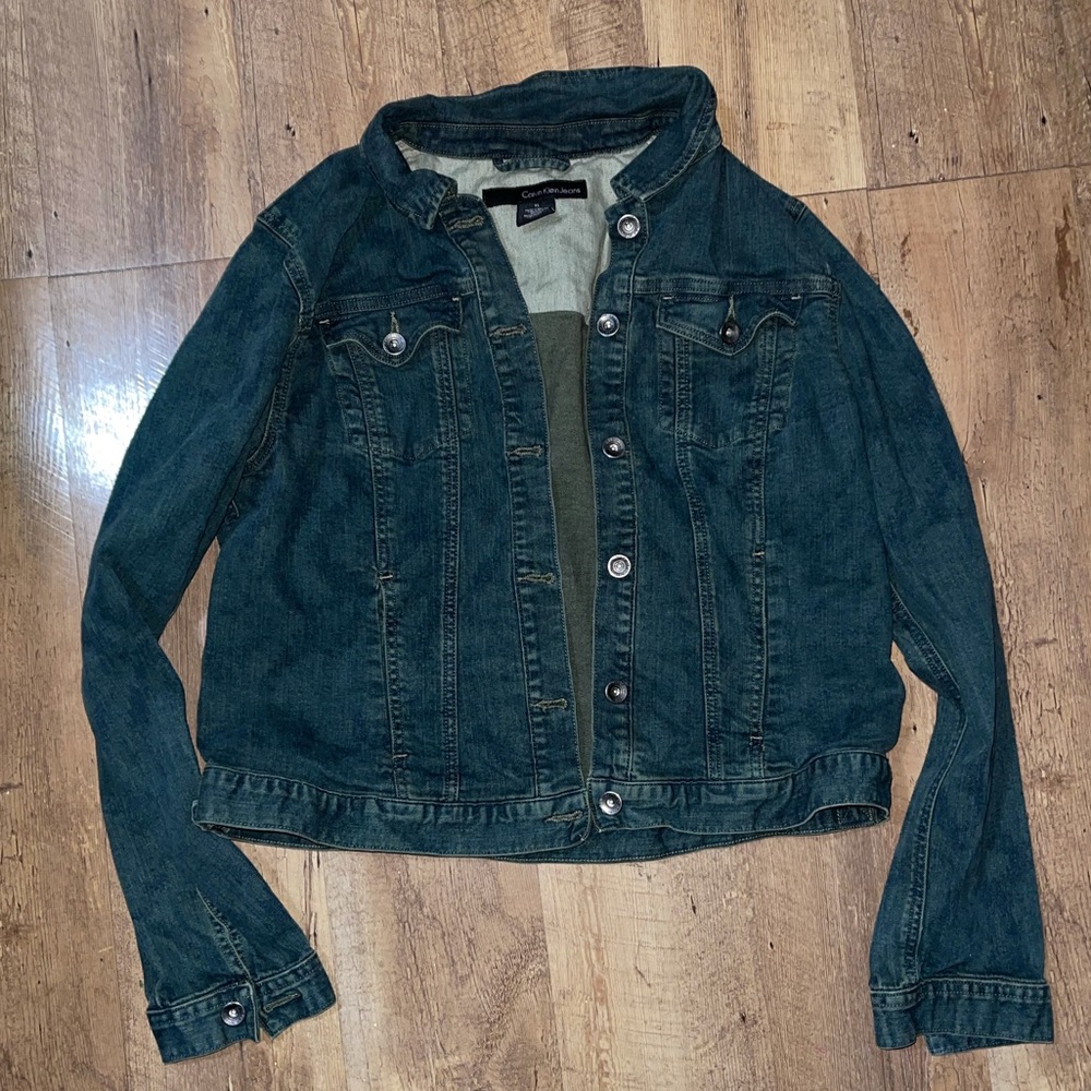 Calvin Klein acid green wash Jean jacket